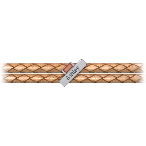 Engravable Sterling Silver Bar & Baguette Leather Bracelet – Sterling Silver with Garnet