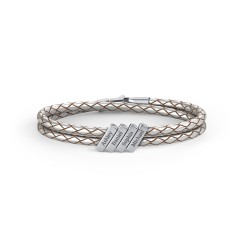 Engravable Sterling Silver Bar Leather Bracelet - 4 – Sterling Silver