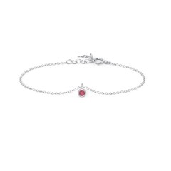 Bezel Set Gemstone Drop Bracelet - 1 Stone – 10K Yellow Gold with Amethyst