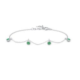 Bezel Set Gemstone Drop Bracelet - 4 Stone
