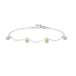 Bezel Set Gemstone Drop Bracelet - 4 Stone