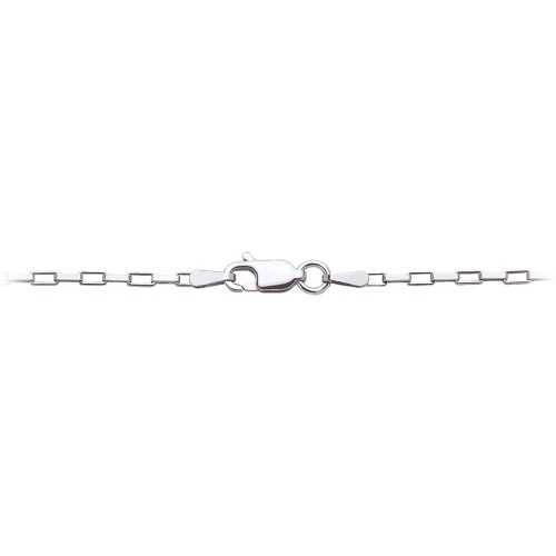 7.5" Long Box Chain Bracelet – Sterling Silver