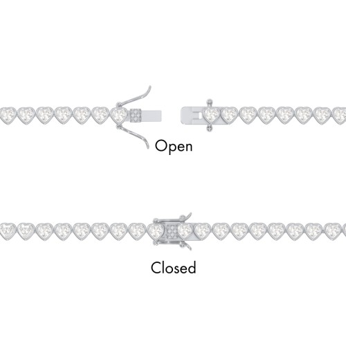 Heart Cubic Zirconia Tennis Bracelet