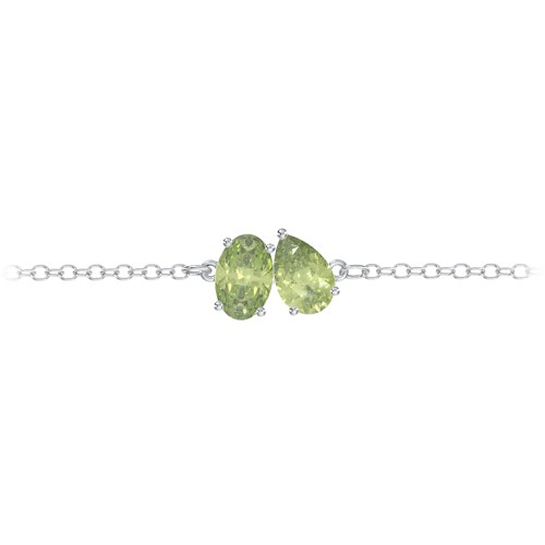 Toi et Moi Oval and Pear Gemstone Bracelet