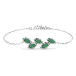 5 Marquise Birthstone Leaf Bracelet