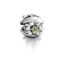 Coming up Daisies Bracelet Charm in 925 Sterling Silver with Peridot