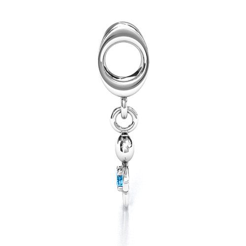Happy Boy Bracelet Charm – Sterling Silver with Blue Topaz