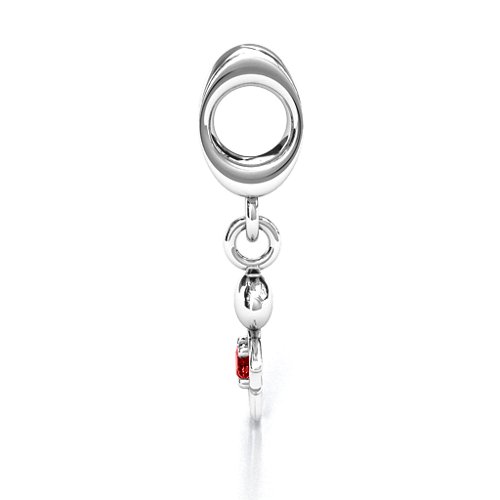 Happy Boy Bracelet Charm – Sterling Silver with Garnet