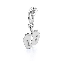 Baby Steps Bracelet Charm in 925 Sterling Silver
