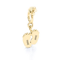 Baby Steps Bracelet Charm in 10K Solid Yellow Gold