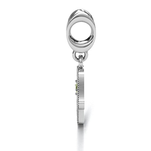 Protection Hamsa Bracelet Charm – Sterling Silver with Peridot