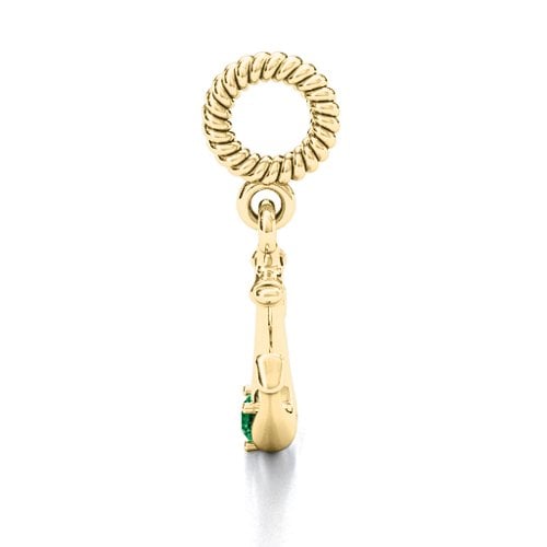 Anchor With Round Stone Bracelet Charm