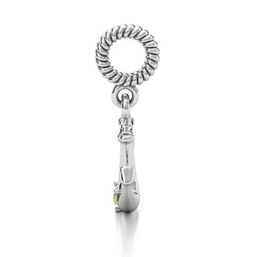 Anchor With Round Stone Bracelet Charm