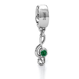 Dance With Me Bracelet Charm in 925 Sterling Silver with Emerald, Cubic Zirconia, Citrine, and Pink Tourmaline