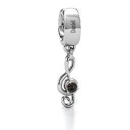 Dance With Me Bracelet Charm in 925 Sterling Silver with Smokey Quartz, Cubic Zirconia, Emerald, Citrine, and Pink Tourmaline