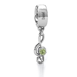 Dance With Me Bracelet Charm in 925 Sterling Silver with Peridot, Cubic Zirconia, Emerald, Citrine, and Pink Tourmaline