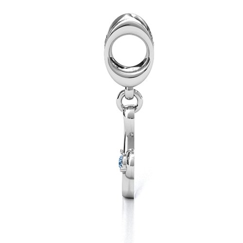 Dance With Me Bracelet Charm – Sterling Silver with Aquamarine