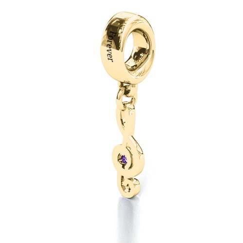 Dance With Me Bracelet Charm – 10K Yellow Gold with Amethyst