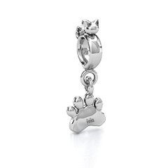Engraved Cat's Paw Bracelet Charm