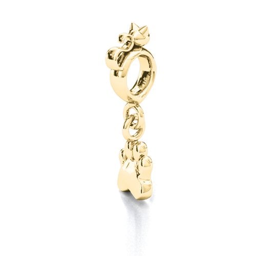 Engraved Cat's Paw Bracelet Charm