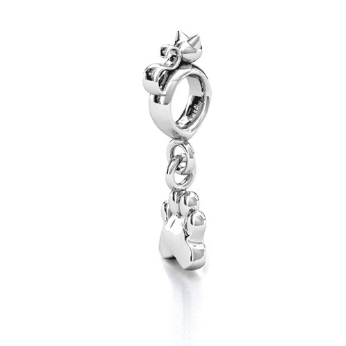 Engraved Cat's Paw Bracelet Charm – Sterling Silver