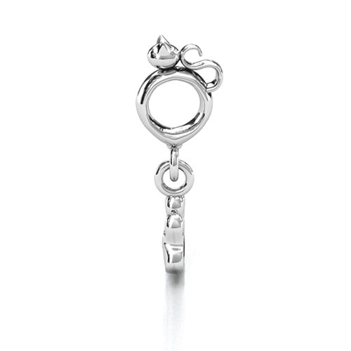 Engraved Cat's Paw Bracelet Charm – Sterling Silver
