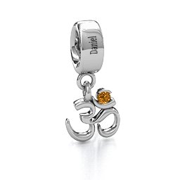 Sound of Universe - Om Bracelet Charm in 925 Sterling Silver with Citrine