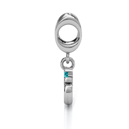 Sound of Universe - Om Bracelet Charm – Sterling Silver with Mint Premium Zirconia