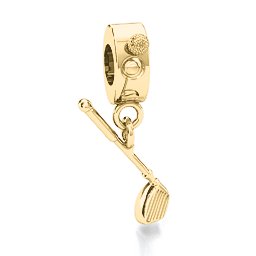 Hole-in-One Golf Bracelet Charm in 10K Solid Yellow Gold