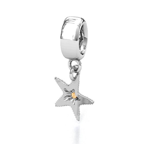 Starfish Bracelet Charm – Sterling Silver with Citrine