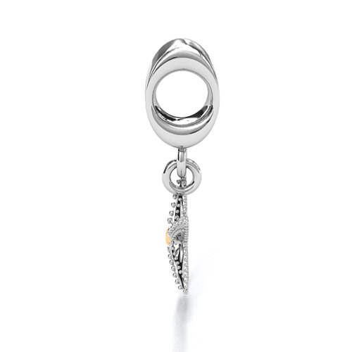 Starfish Bracelet Charm – Sterling Silver with Citrine