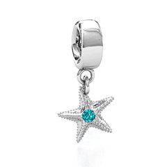 Starfish Bracelet Charm – 10K Yellow Gold with Emerald