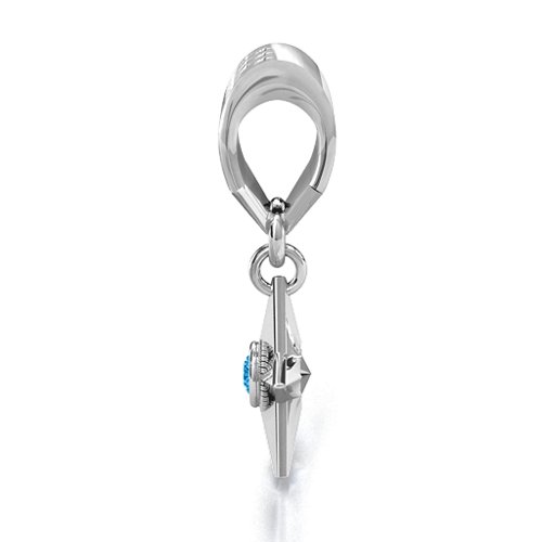 U.S Military Medal Bracelet Charm – Sterling Silver with Blue Topaz
