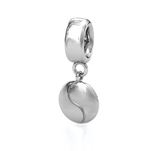 Yin-Yang Perfect Match Bracelet Charm – Sterling Silver with Garnet