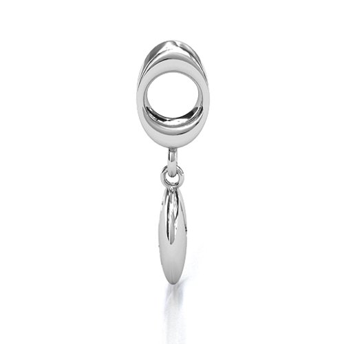 Yin-Yang Perfect Match Bracelet Charm – Sterling Silver with Garnet