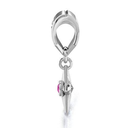 My Hero - Canada Flag Bracelet Charm – Sterling Silver with Pink Tourmaline