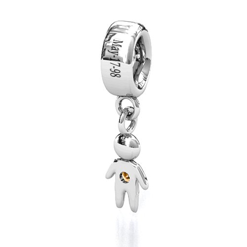 My Man Bracelet Charm – Sterling Silver with Citrine