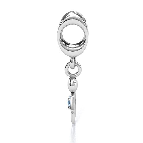 My Man Bracelet Charm – Sterling Silver with Aquamarine