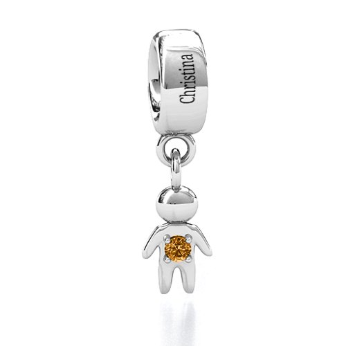 My Man Bracelet Charm – Sterling Silver with Citrine