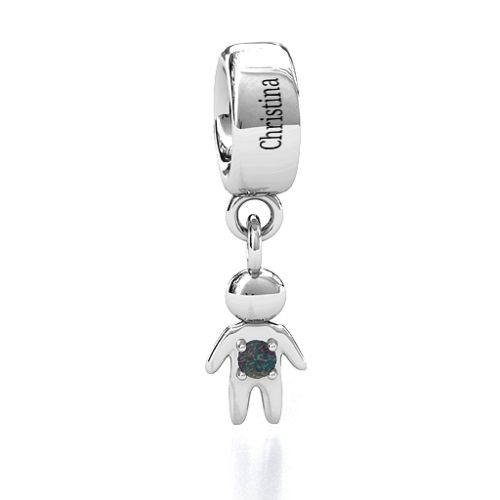 My Man Bracelet Charm – Sterling Silver with Alexandrite