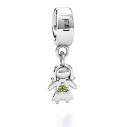 Perfect Woman Bracelet Charm in 925 Sterling Silver with Peridot