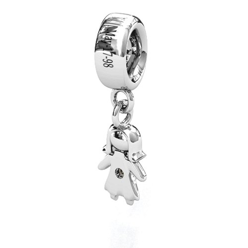 Perfect Woman Bracelet Charm – Sterling Silver with Smokey Quartz
