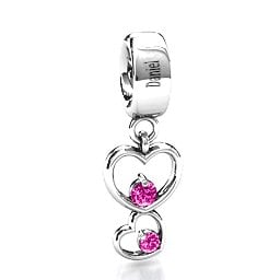 Double Heart Nest Bracelet Charm