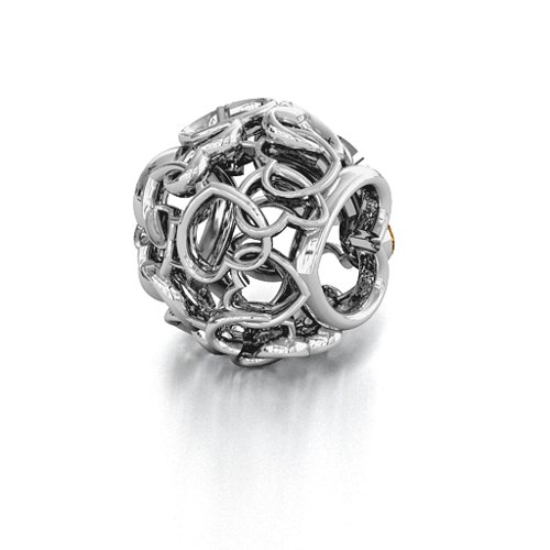 Party of Hearts Bracelet Charm – Sterling Silver with Citrine