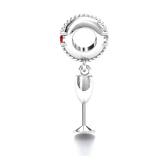 Raise Your Champagne Flute Bracelet Charm