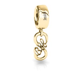 BFF Dangling Infinity Bracelet Charm in 10K Solid Yellow Gold