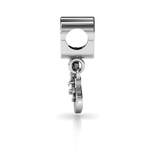 Music Lovers Bracelet Charm – Sterling Silver with Aquamarine