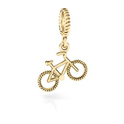 Bicycle Bracelet Charm in 10K Solid Yellow Gold