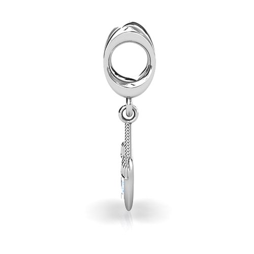 Smitten for Mittens Bracelet Charm – Sterling Silver with Aquamarine