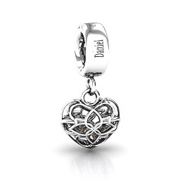 Beautiful Blossom Caged Bracelet Charm in 925 Sterling Silver with Smokey Quartz, Blue Sapphire, and Cubic Zirconia